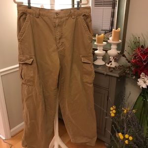 Flannel lined khaki cargo pants 36/32